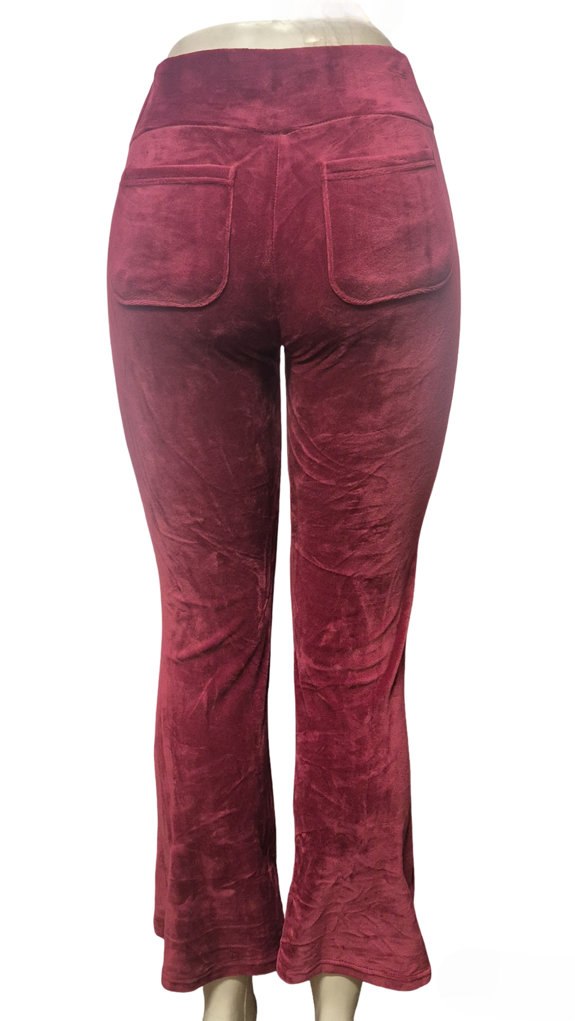 Burgundy Tie-Dye Flare Pants