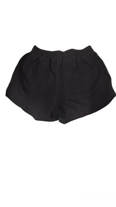 Black Elastic Waist Mini Shorts