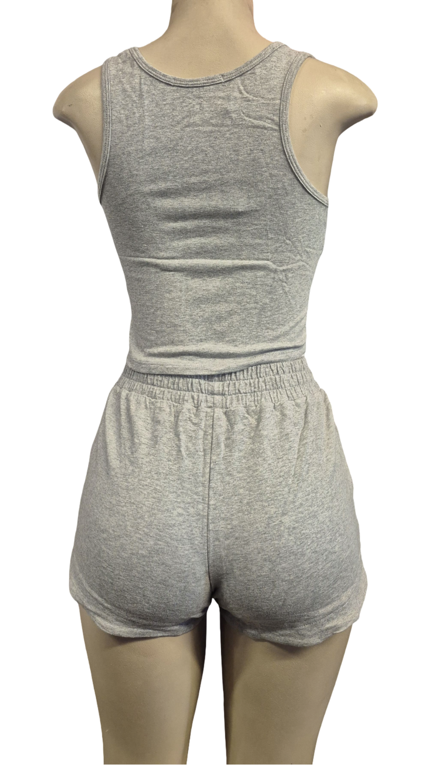 Heathered Gray Tank Top & Cargo Shorts Two-Piece Set