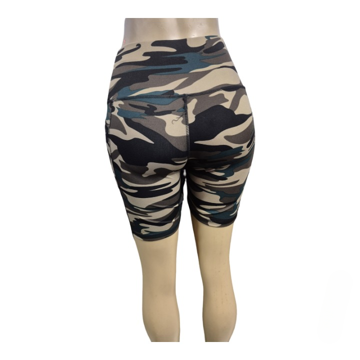 Camo High-Waist Biker Shorts