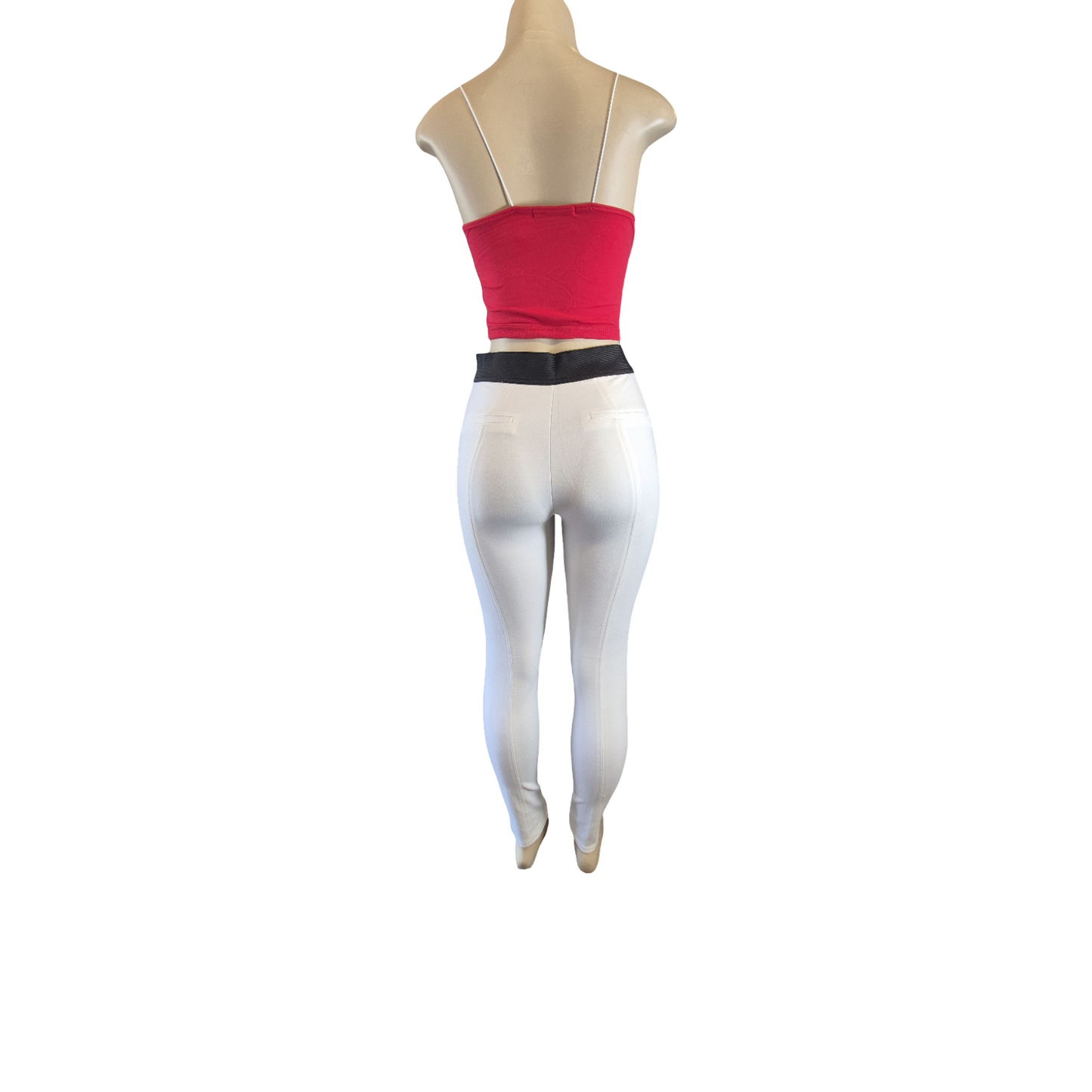 Comfort Red Top with White leggings