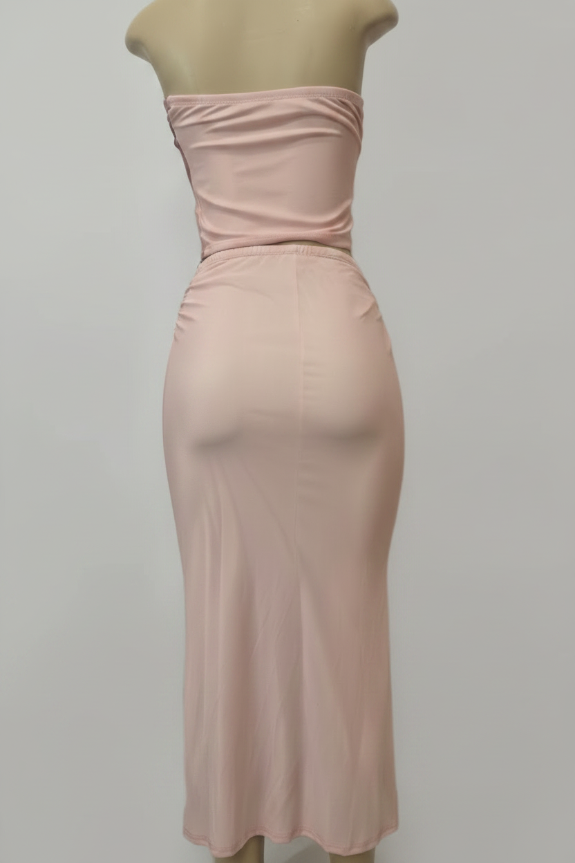 Blush Pink Two-Piece Set - Back White Background