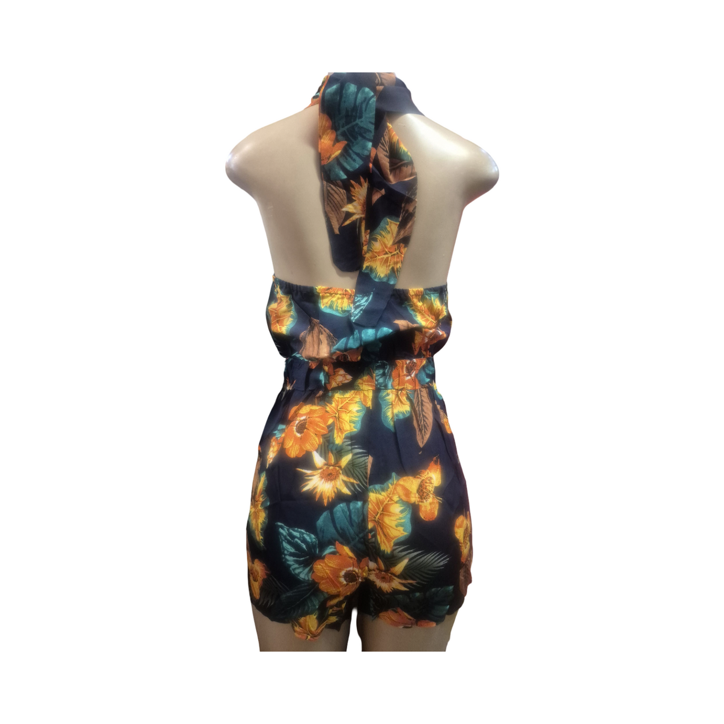 Tropical Floral Halter Romper