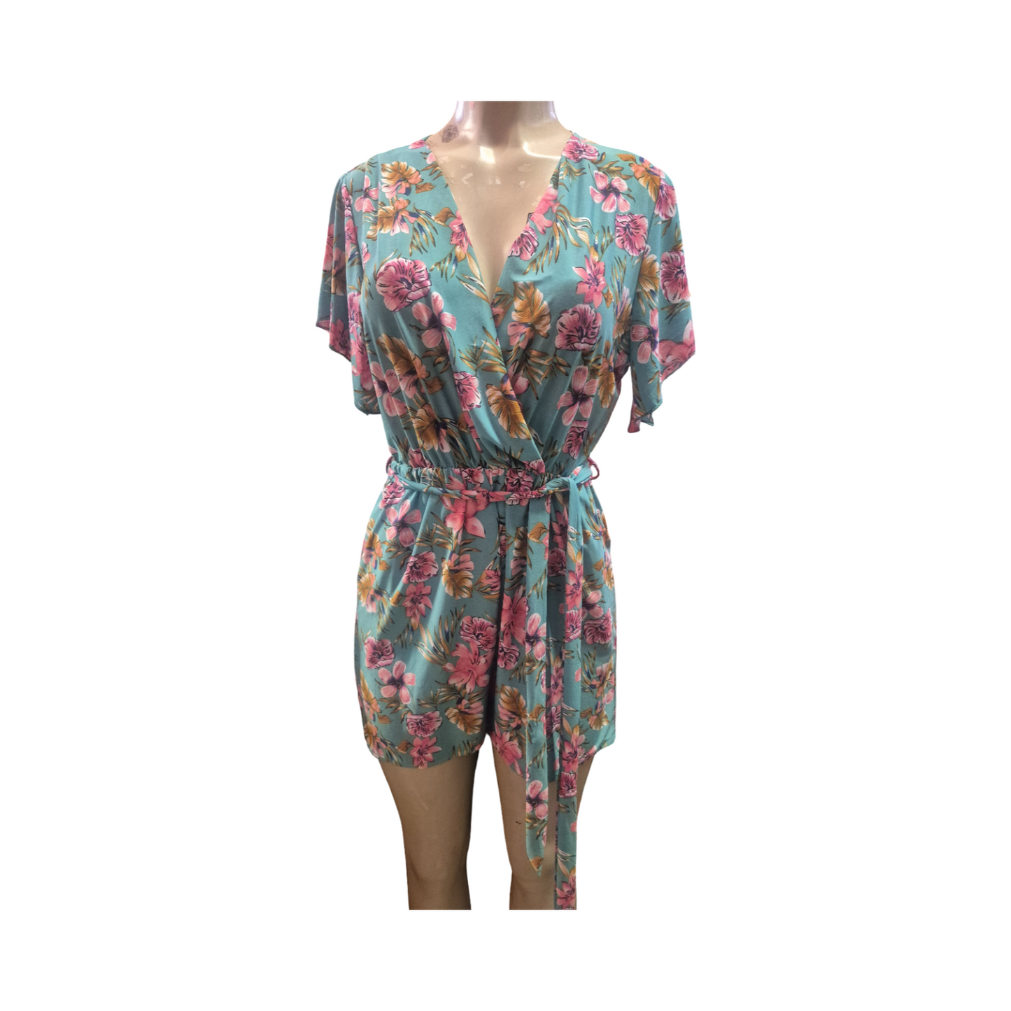Floral Wrap V-Neck Romper