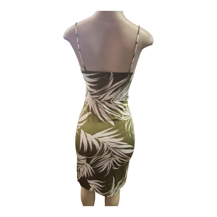 Tropical Leaf Print Bodycon Mini Dress