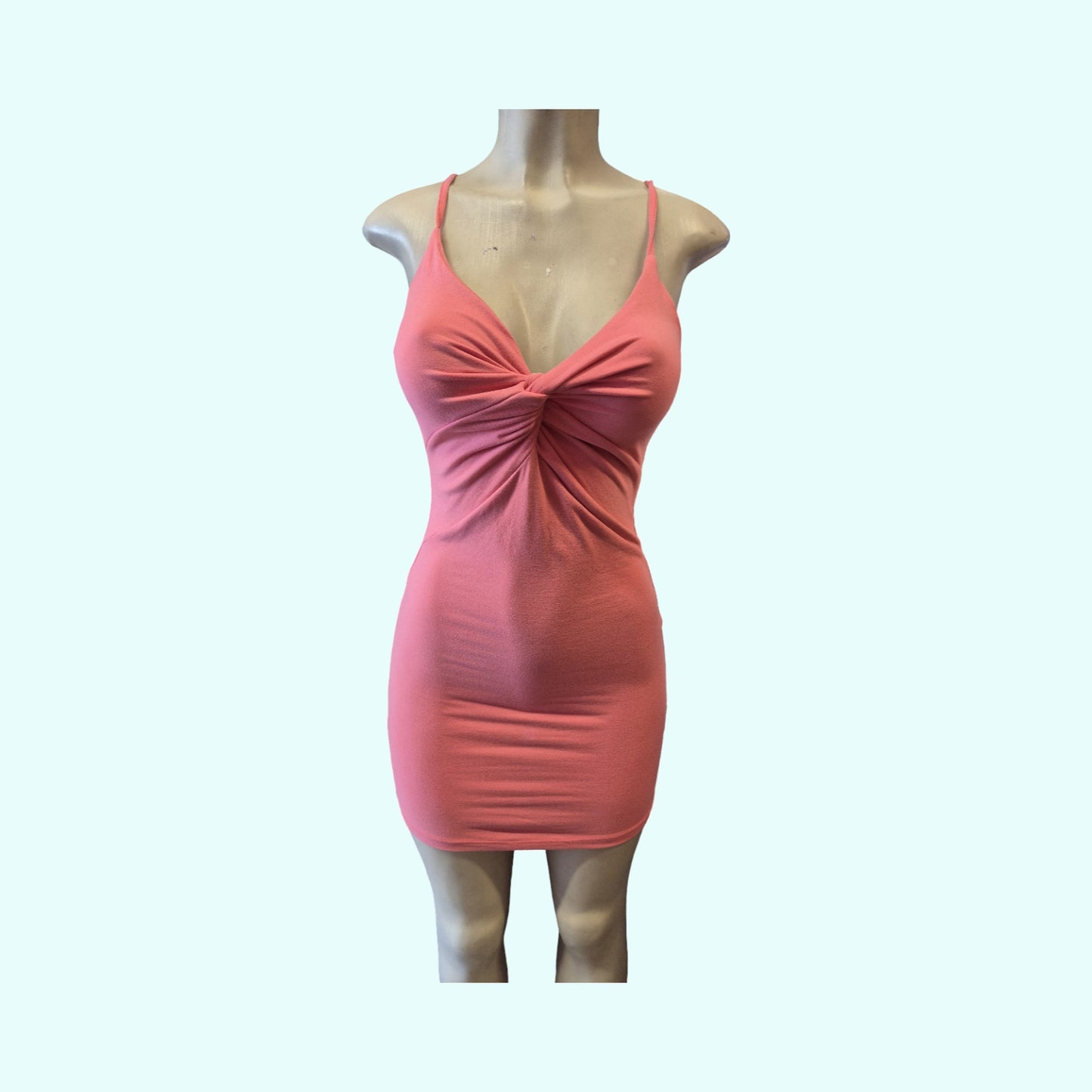 Pink Twist Front Bodycon Mini Dress