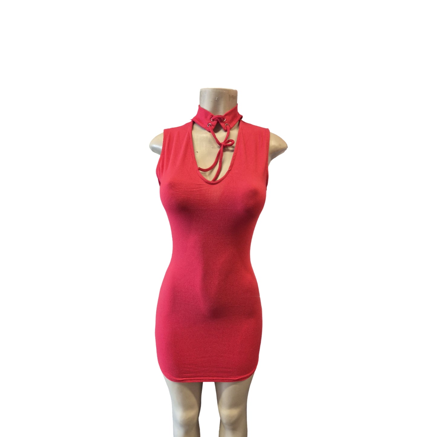 Choker Neck Bodycon Mini Dress