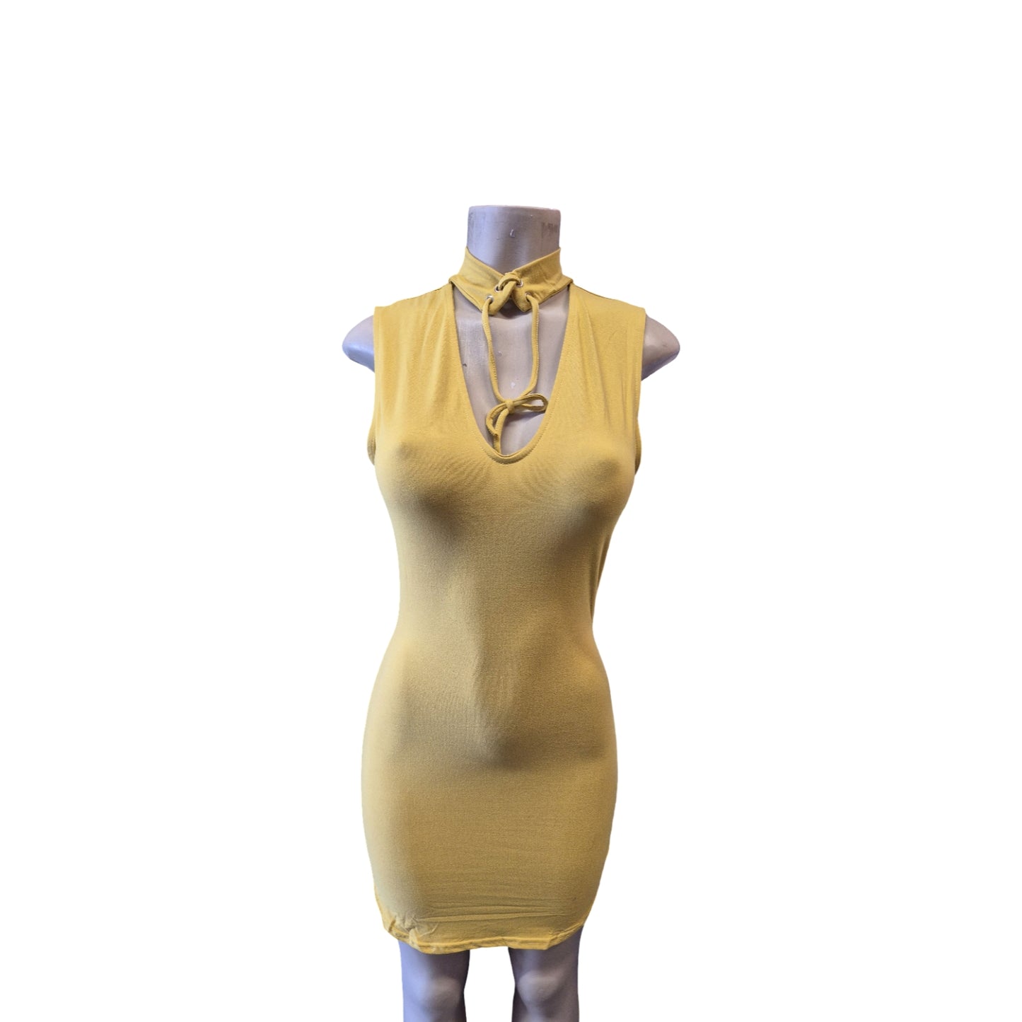 Choker Neck Bodycon Mini Dress